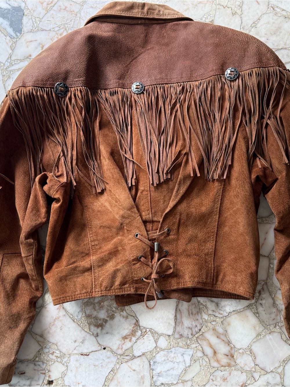 Vintage Leather Fringe Jacket - Women’s Medium - Picture 2 of 8